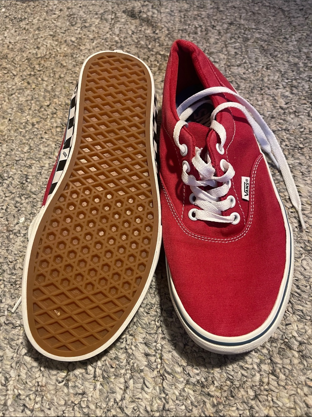 Vans Men’s Authentic Canvas Sneakers in Red with White Trim